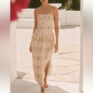 Celandine Strapless Dress with Smocked Back